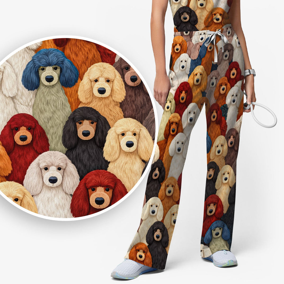 Poodle Dog Nurse Scrub Set