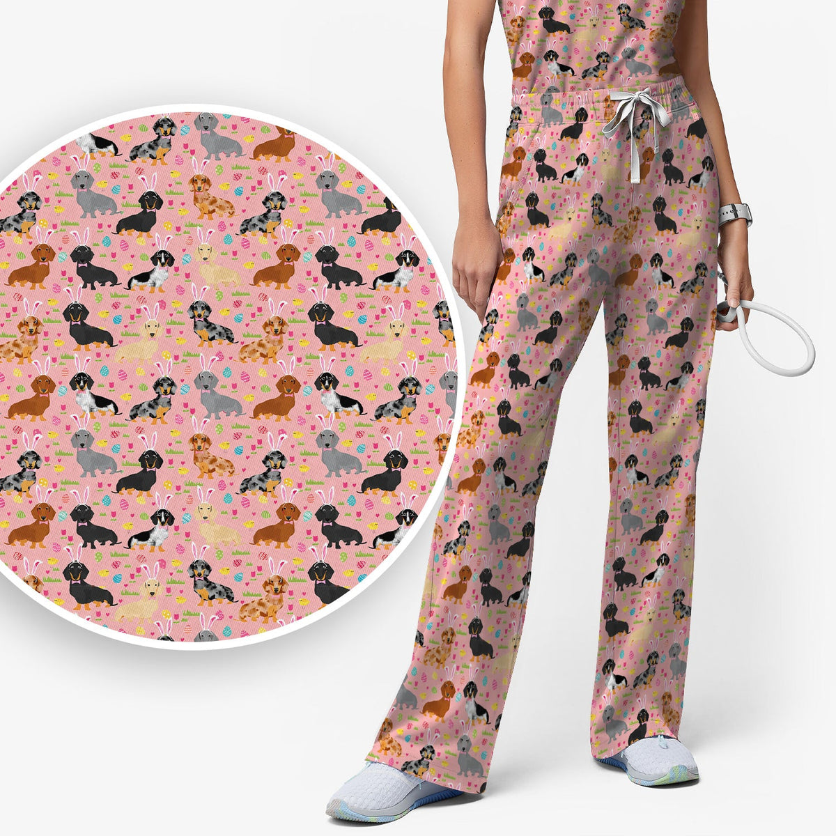 Dachshund Dog Nurse Scrub Set - Easter Gift