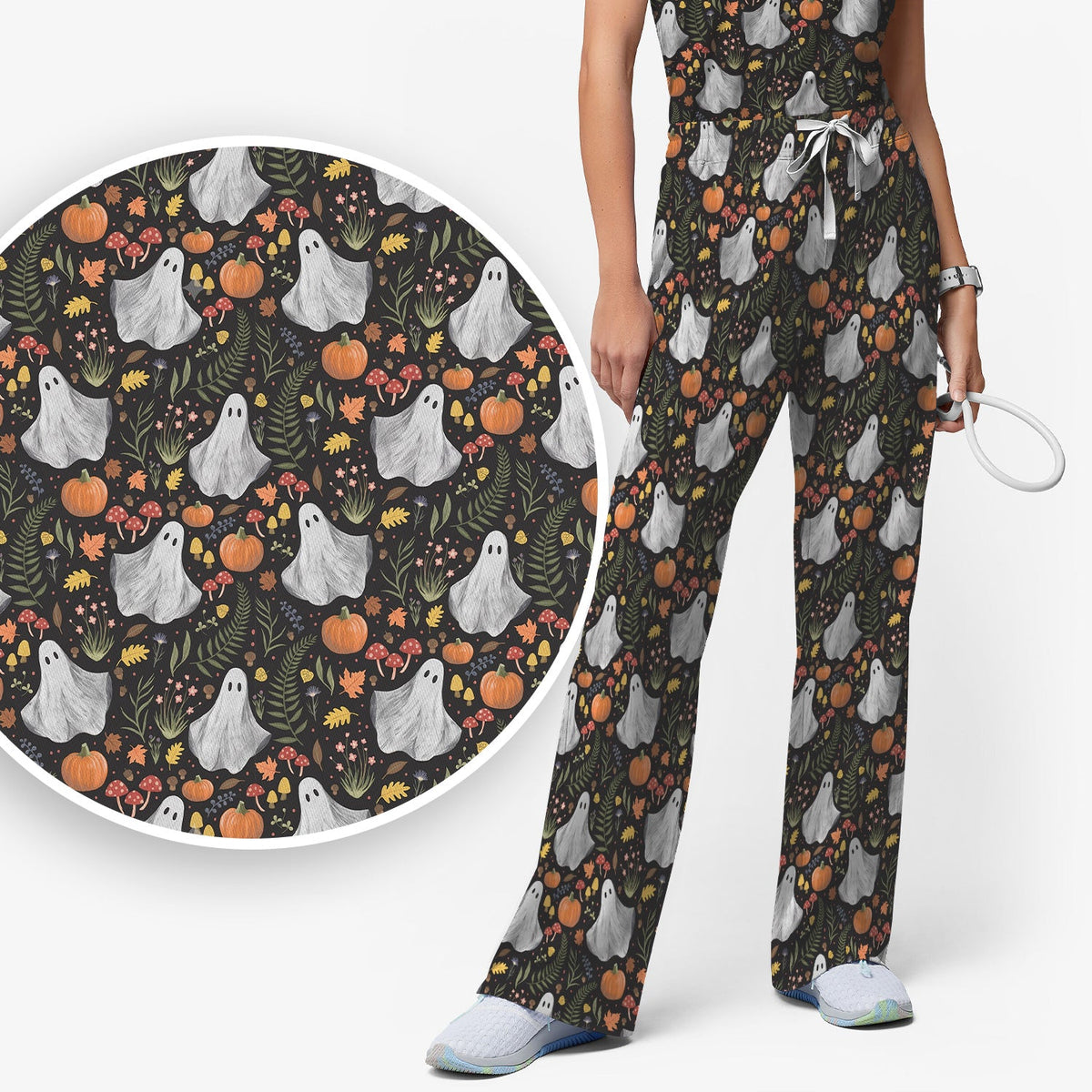 Pumpkin Woodland Nurse Scrub Set