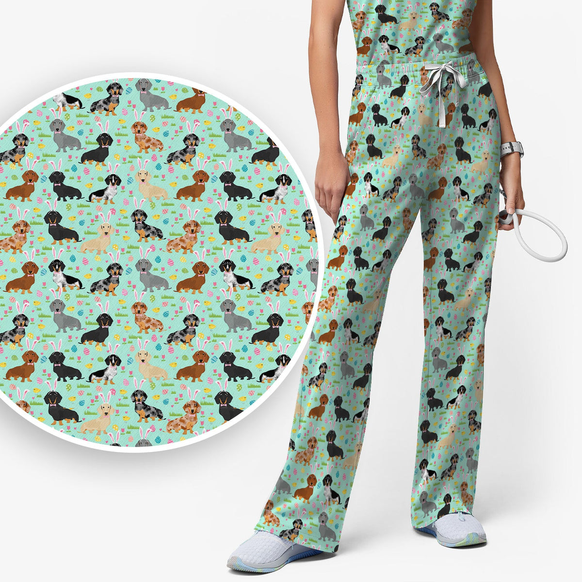 Dachshund Dog Nurse Scrub Set - Easter Gift