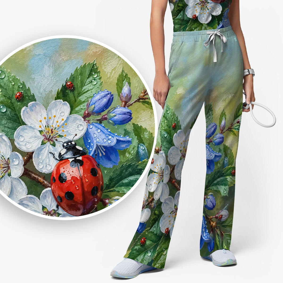 Ladybug Blossom Garden Nurse Scrub Set