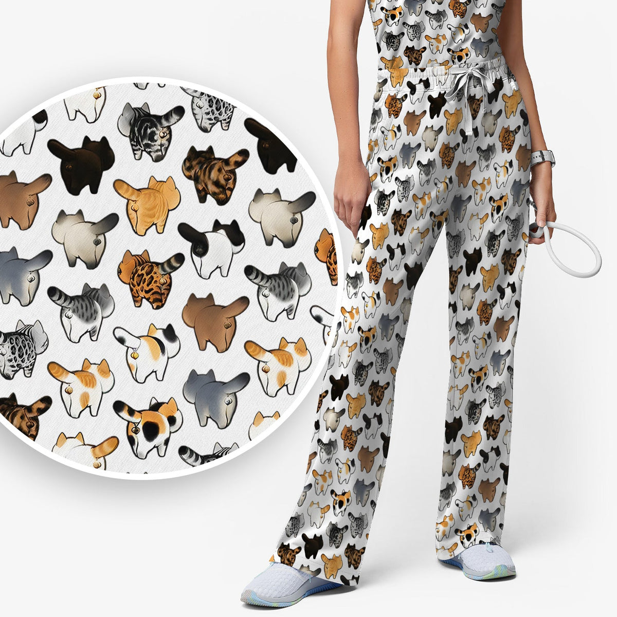 Cat Butt Nurse Scrub Set