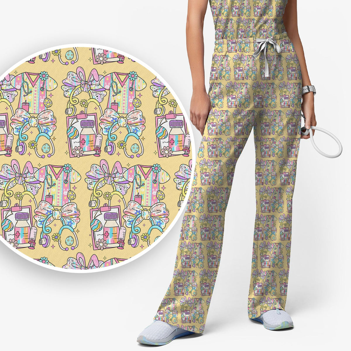Colorful Nurse Supplies Scrub Set