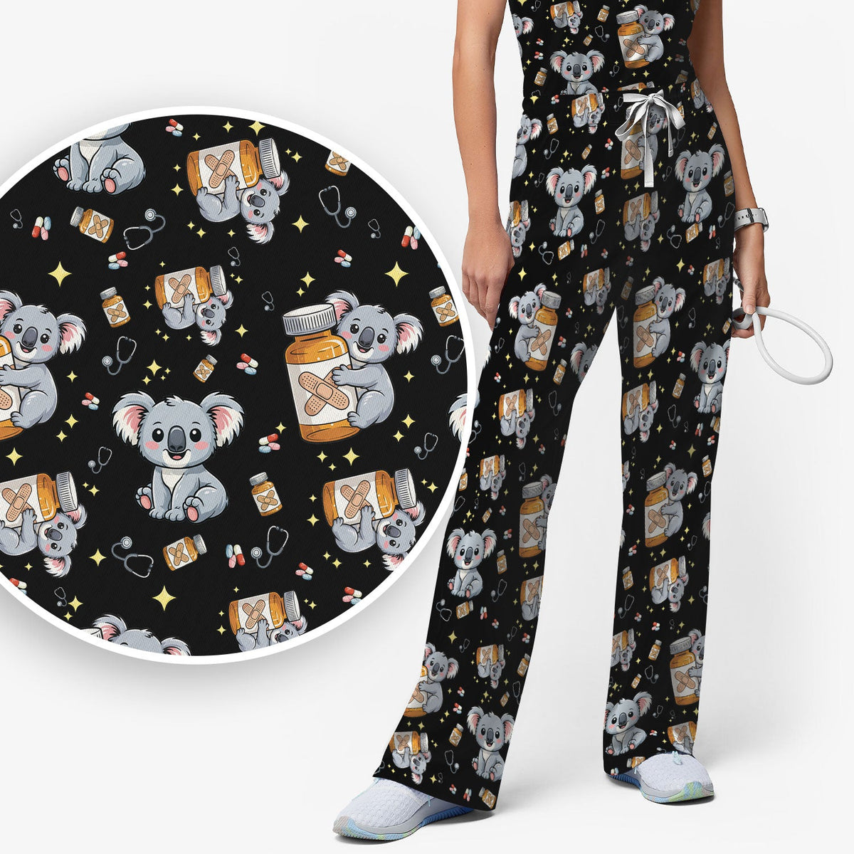Koala Bandage Medicine Nurse Scrub Set