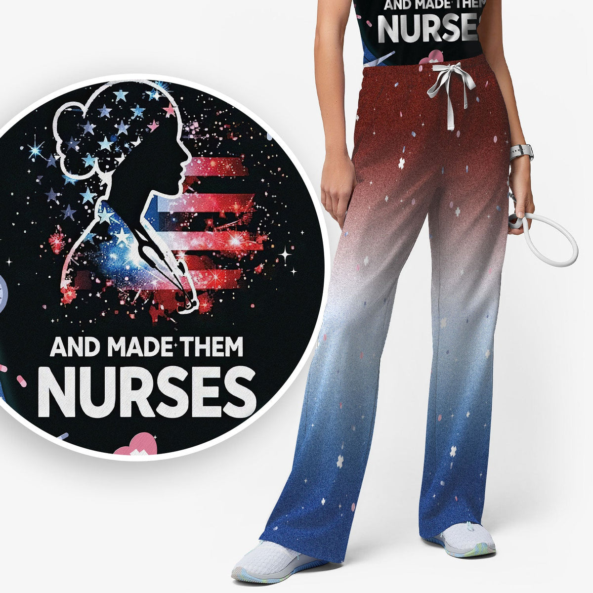 God Found The Strongest Women Nurse Scrub Set