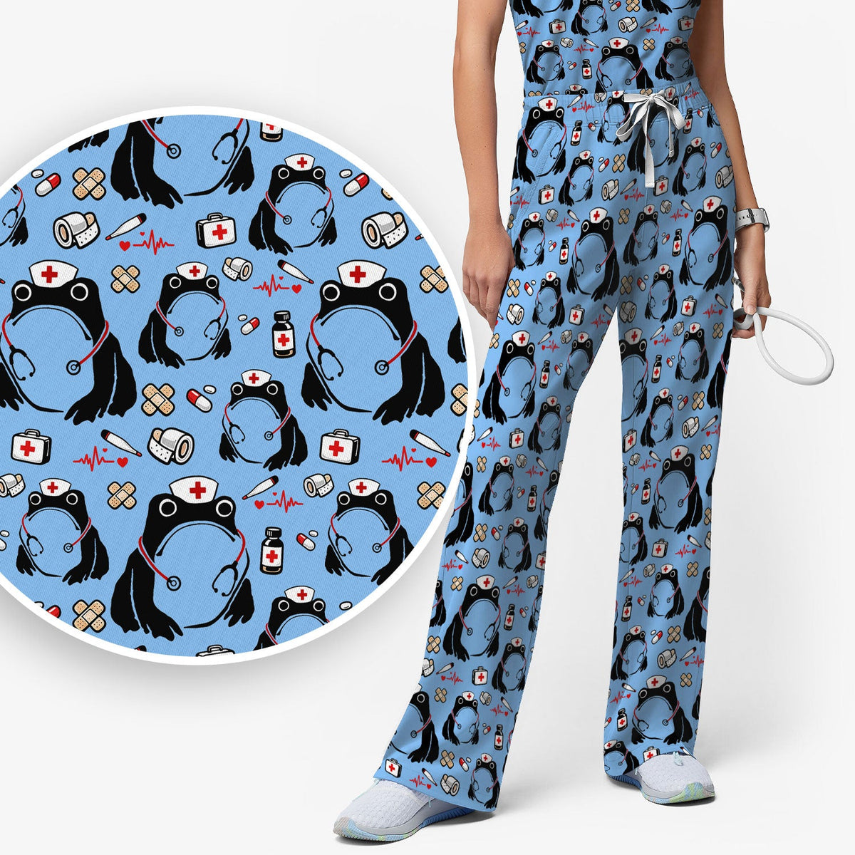 Frog Medical Nurse Scrub Set