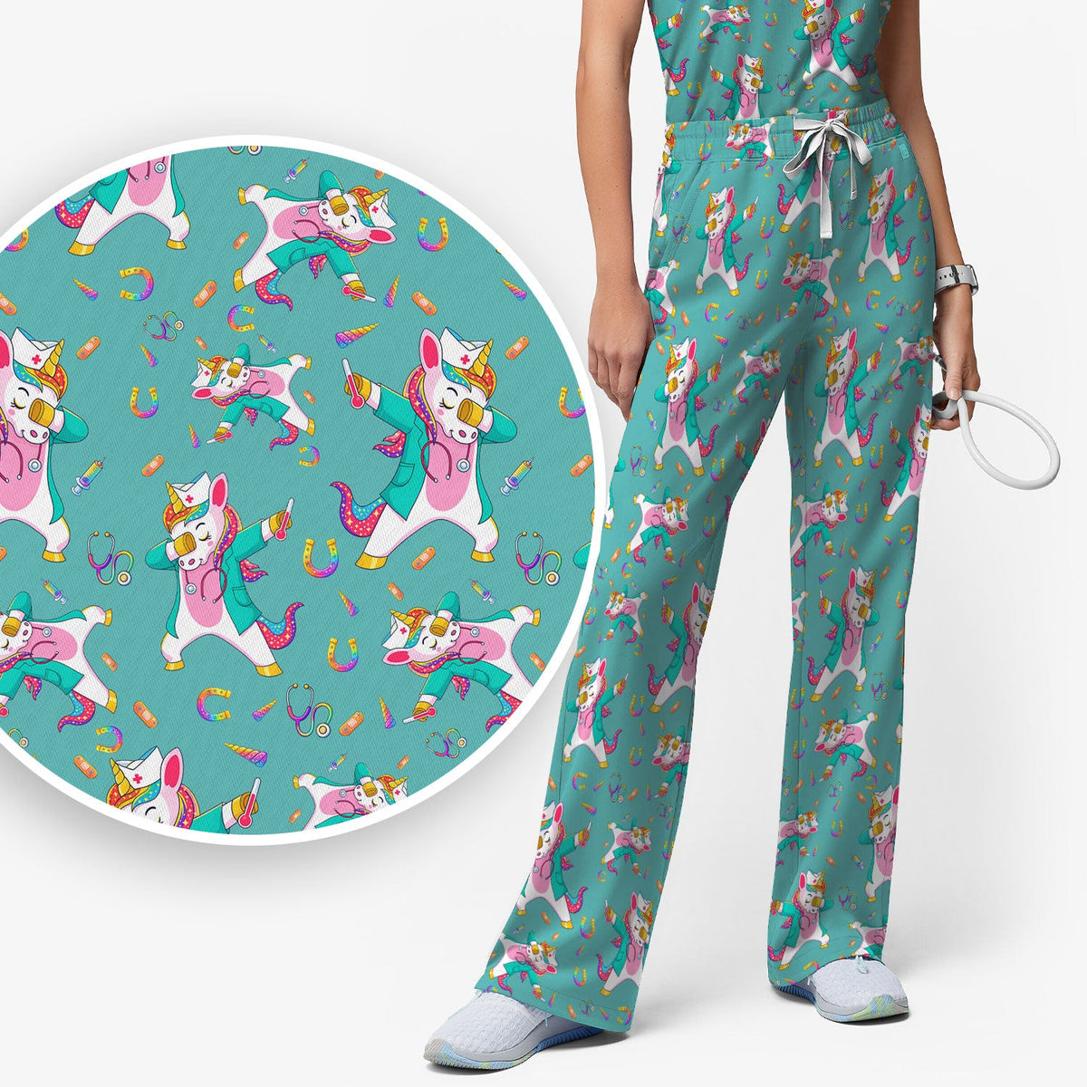 Unicorn Dance Nurse Scrub Set