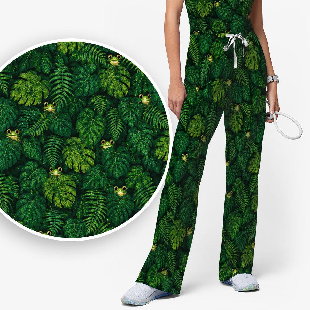 Hidden Frog Jungle Nurse Scrub Set