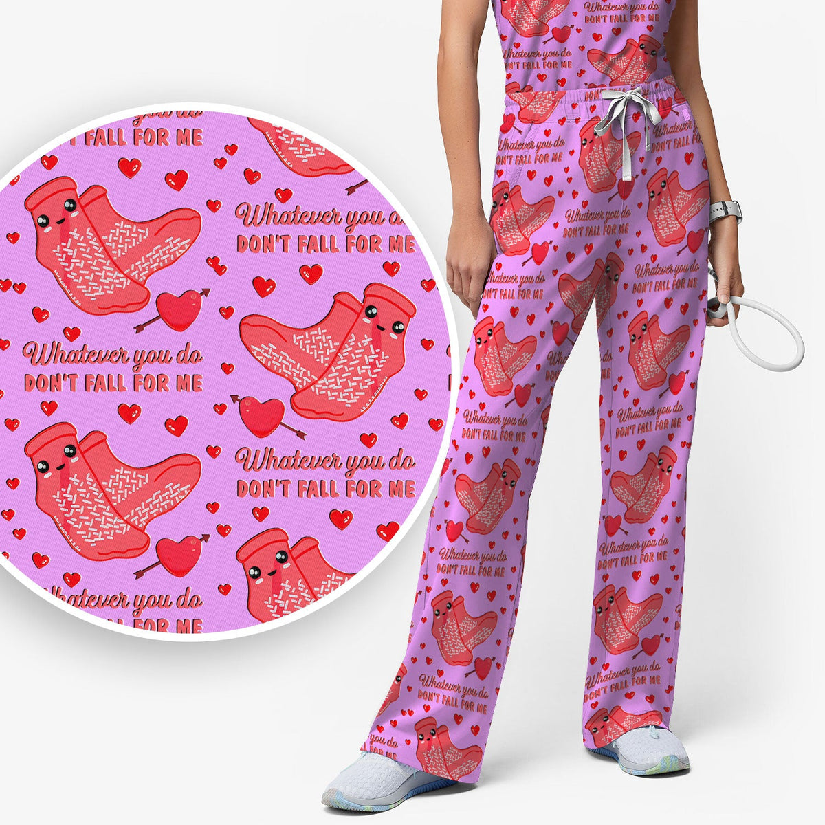 Valentine Funny Love Quote Nurse Scrub Set