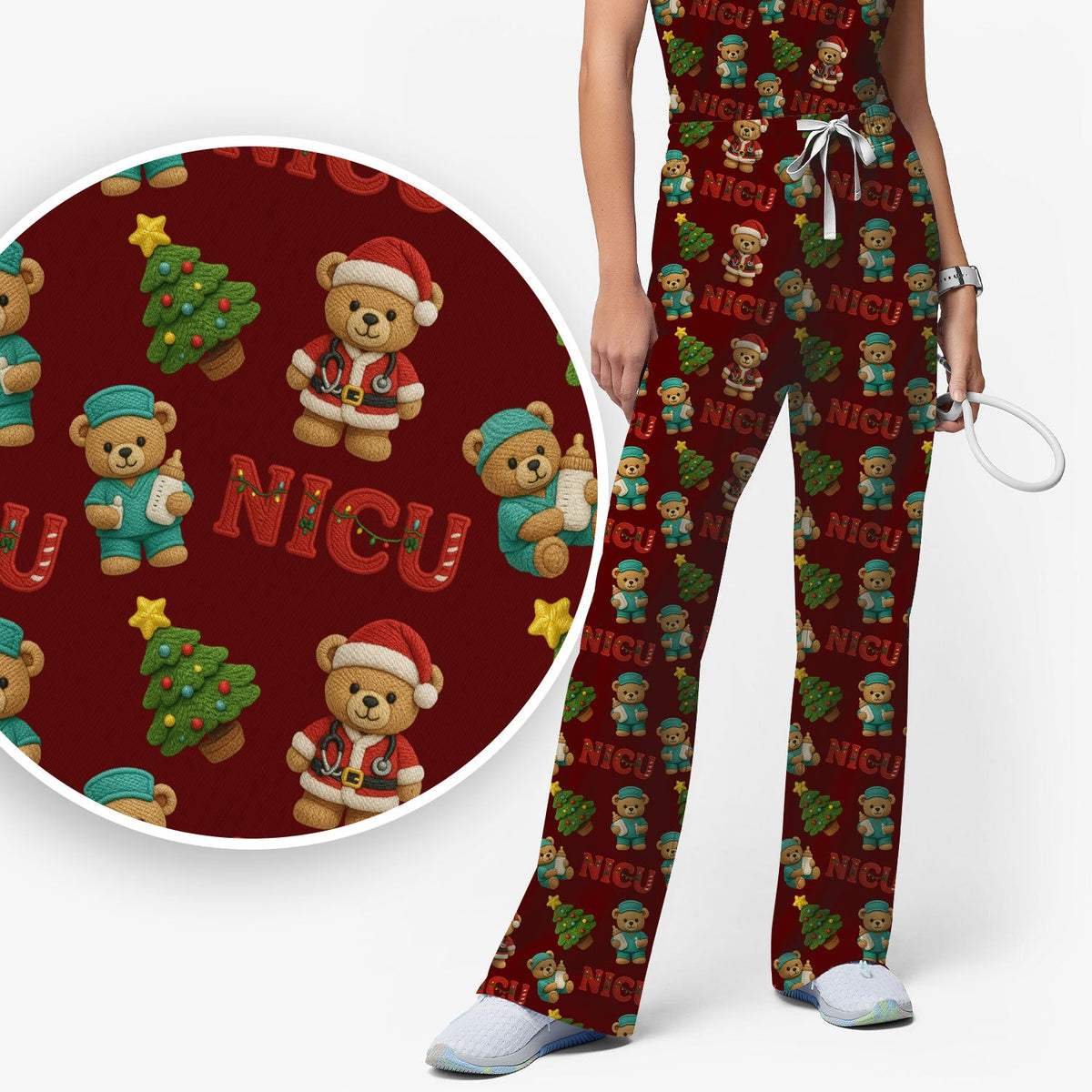 NICU Nurse Teddy Bear Scrub Set - Christmas Gift