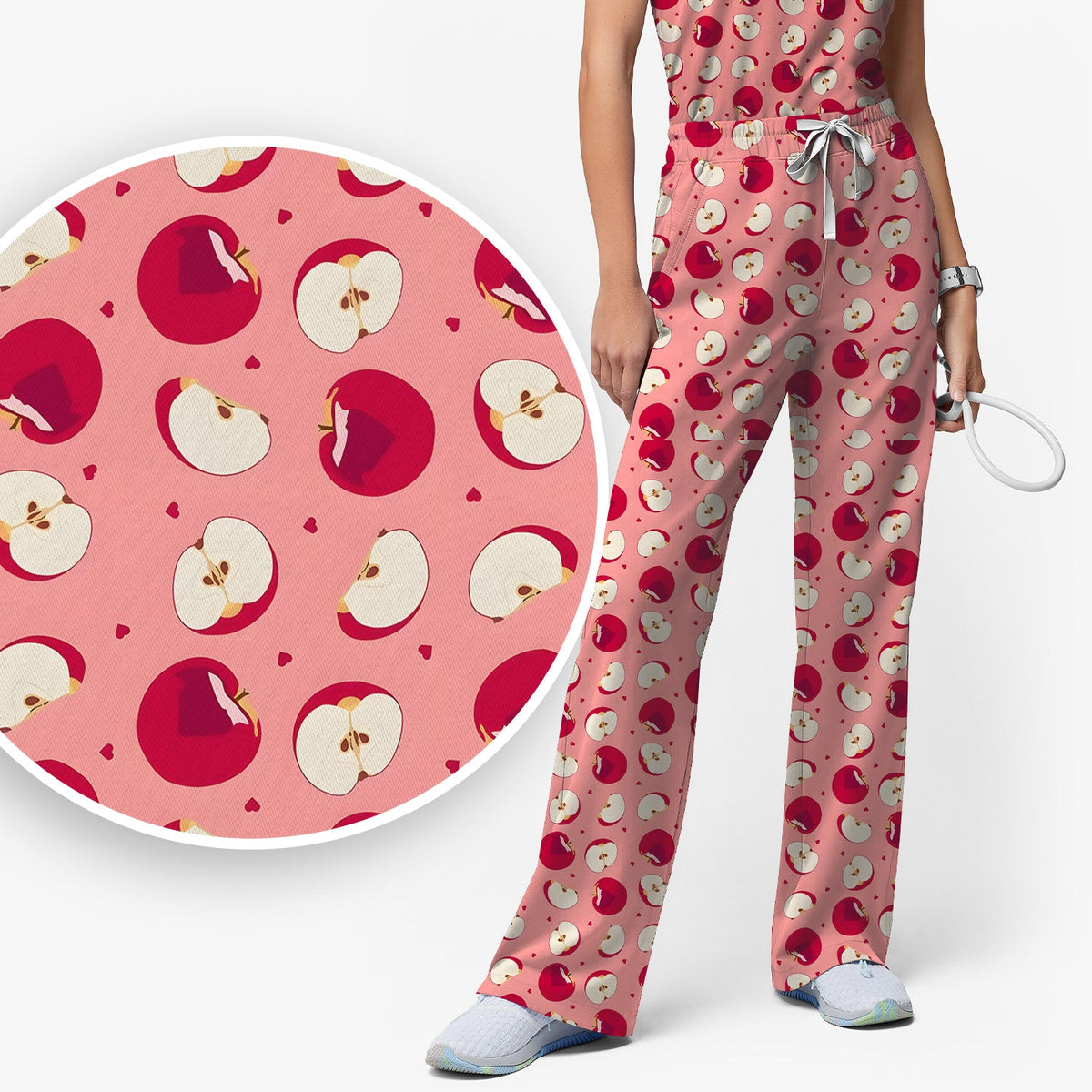 Red Apple Nurse Scrub Set