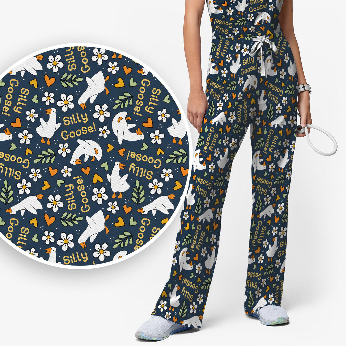 Silly Goose Floral Nurse Scrub Set