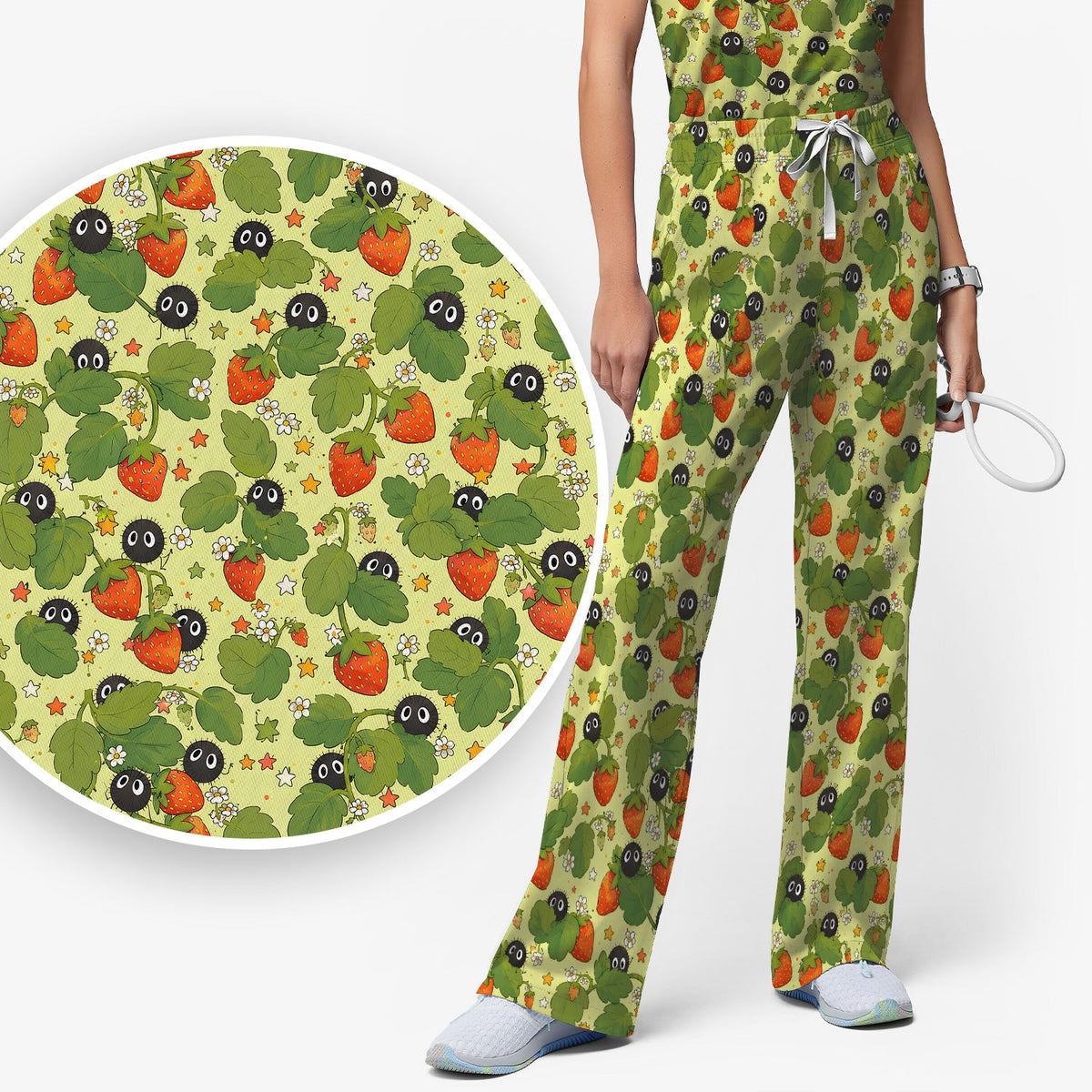 Strawberry Soot Sprite Nurse Scrub Set