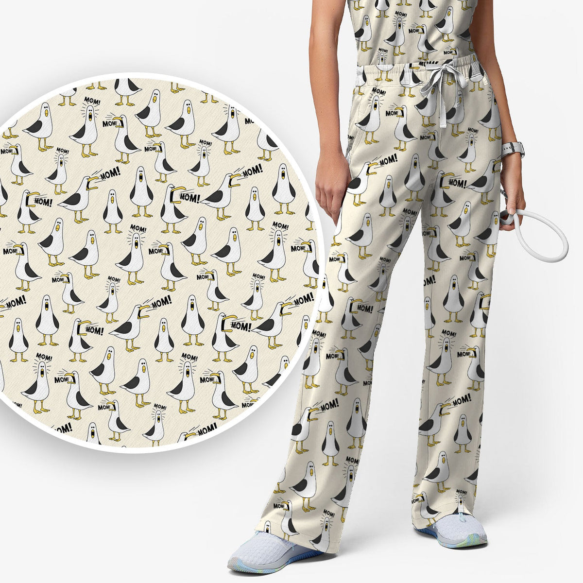 Seagull Mom Nurse Scrub Set