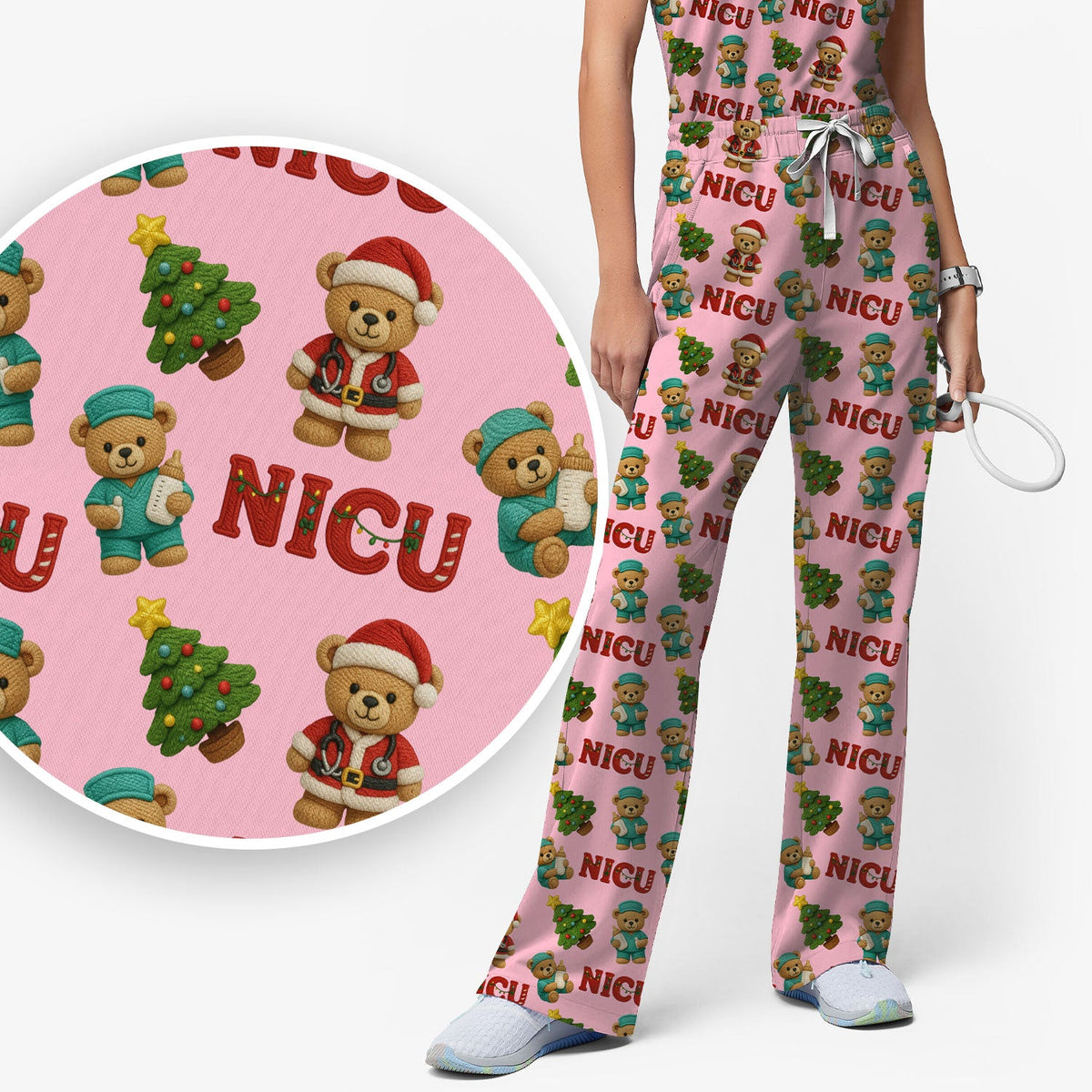 NICU Nurse Teddy Bear Scrub Set - Christmas Gift