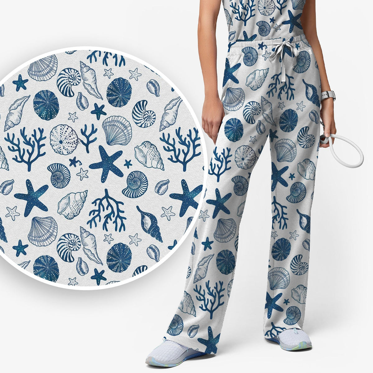 Ocean Shell Starfish Nurse Scrub Set