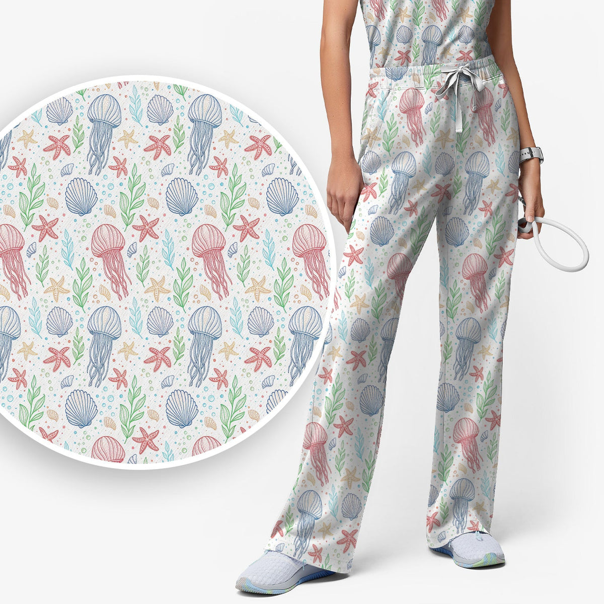 Jellyfish Ocean World Nurse Scrub Set
