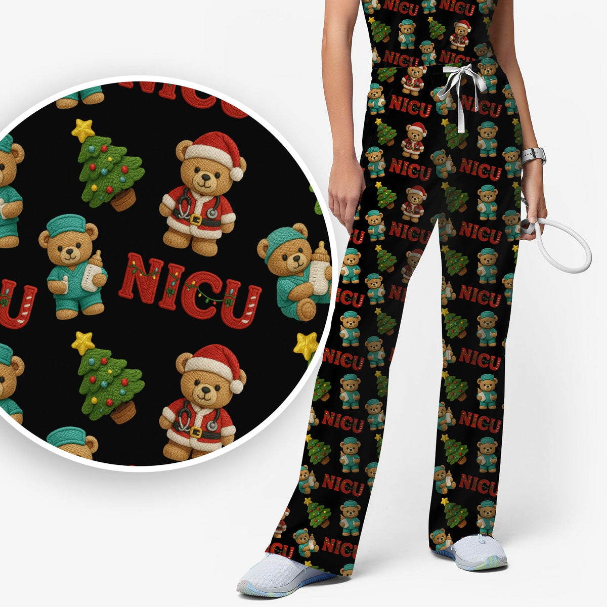 NICU Nurse Teddy Bear Scrub Set - Christmas Gift