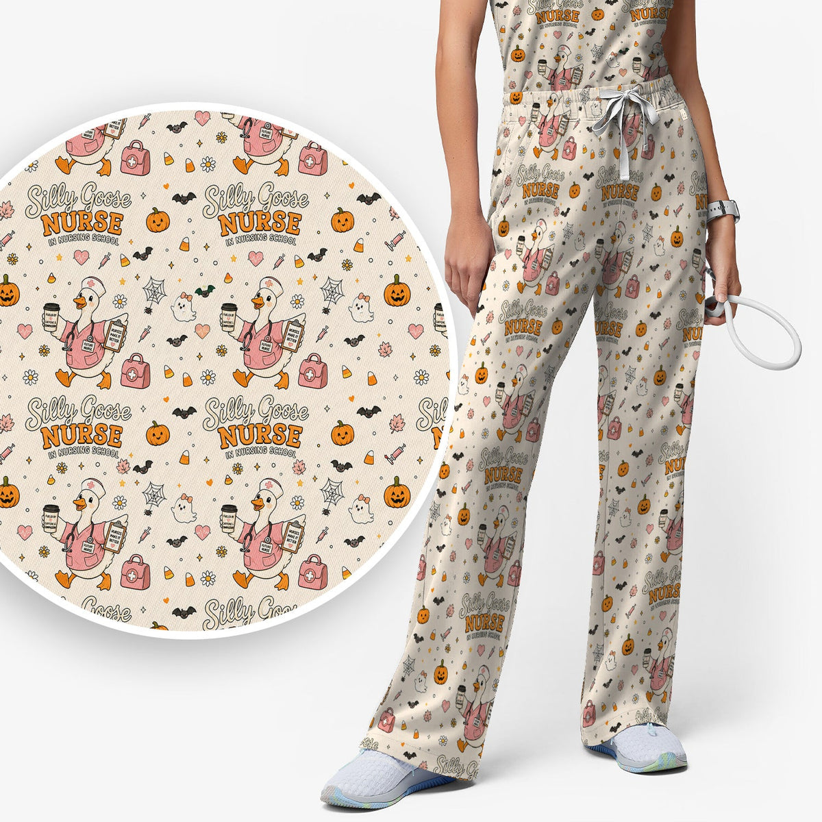 Silly Goose Nurse Scrub Set - Halloween Gift