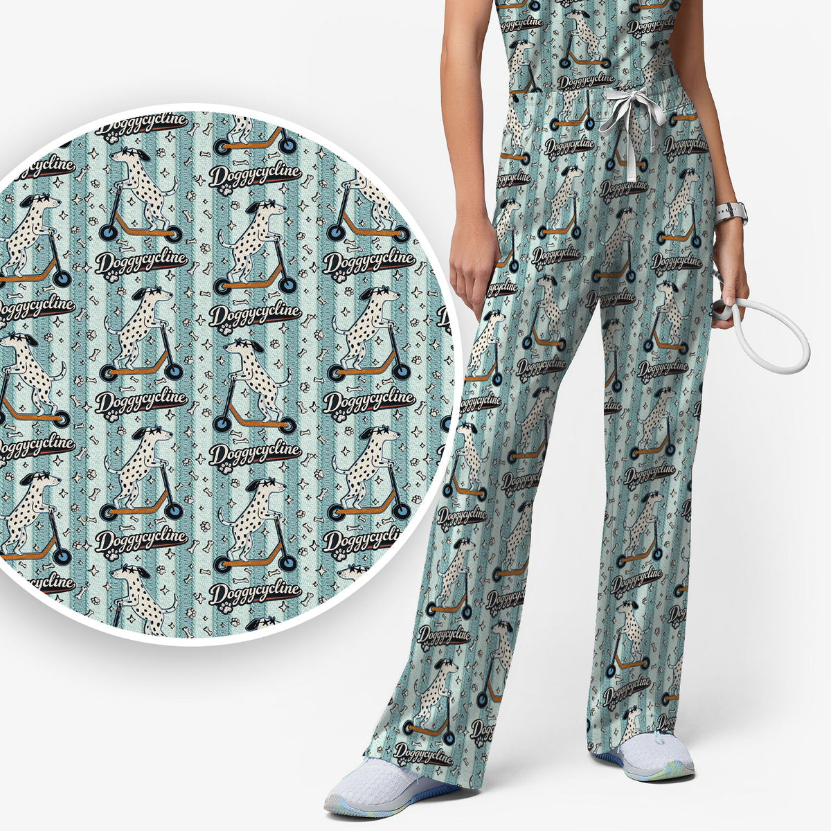 Veterinary Dalmatian Nurse Scrub Set