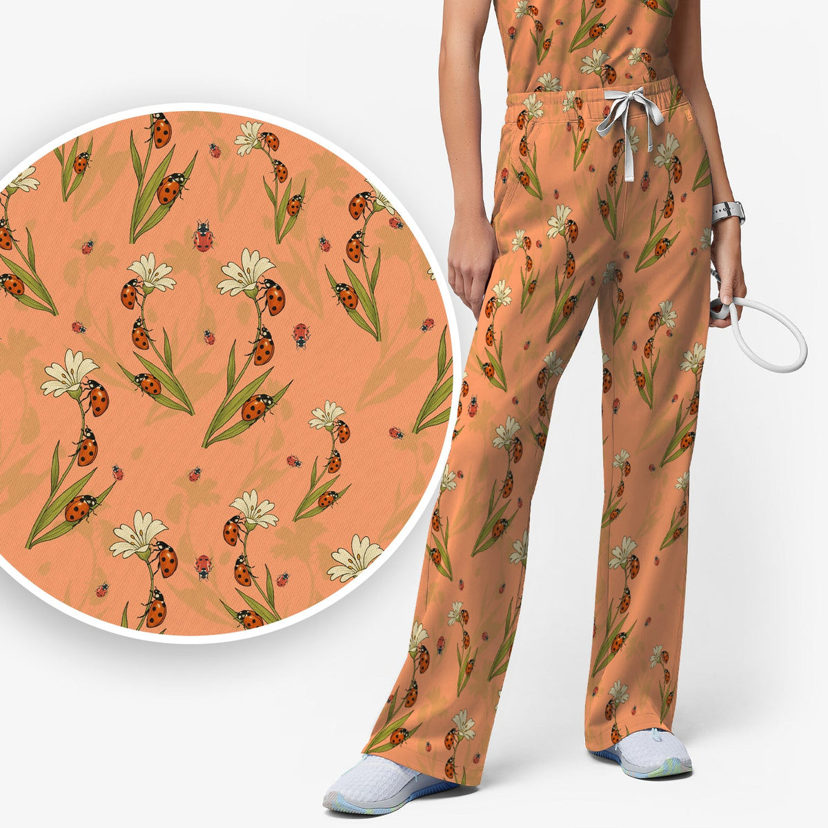 Fresh Daisy Ladybug Garden Nurse Scrub Set