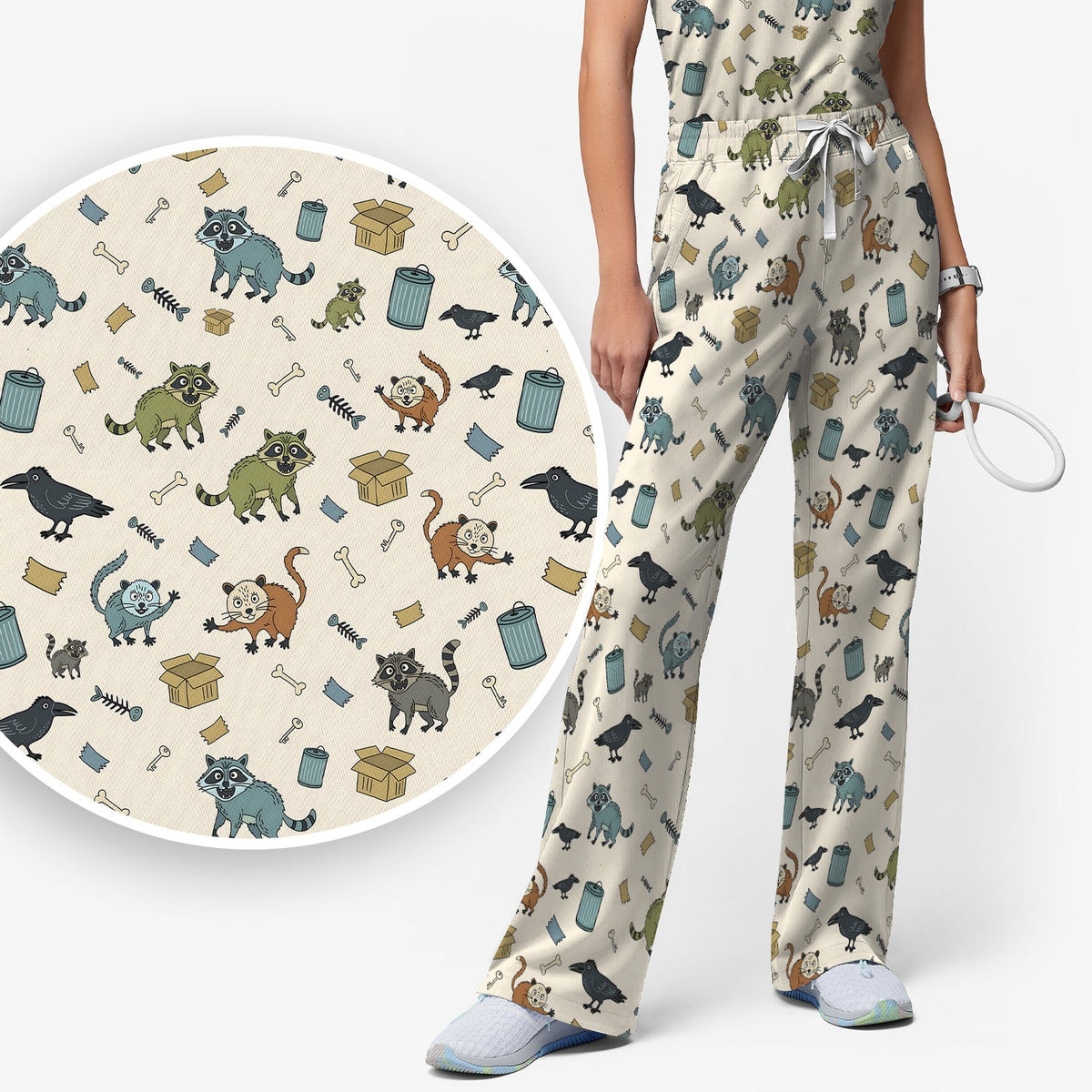 Trash Raccoon Nurse Scrub Set