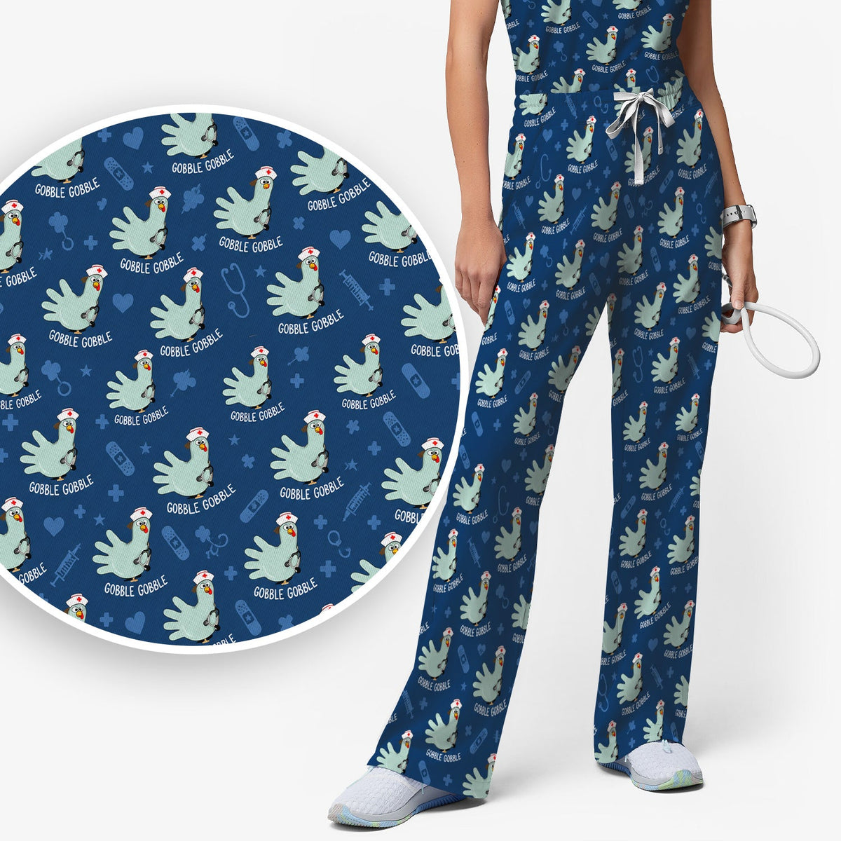 Gobble Gobble Turkey Nurse Scrub Set