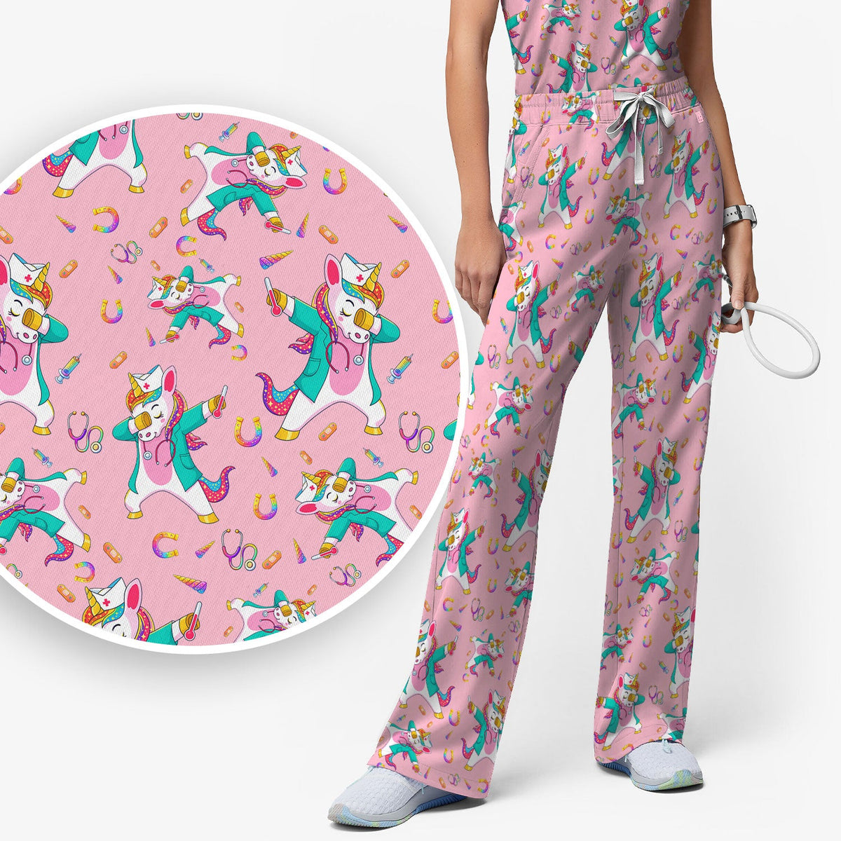 Unicorn Dance Nurse Scrub Set