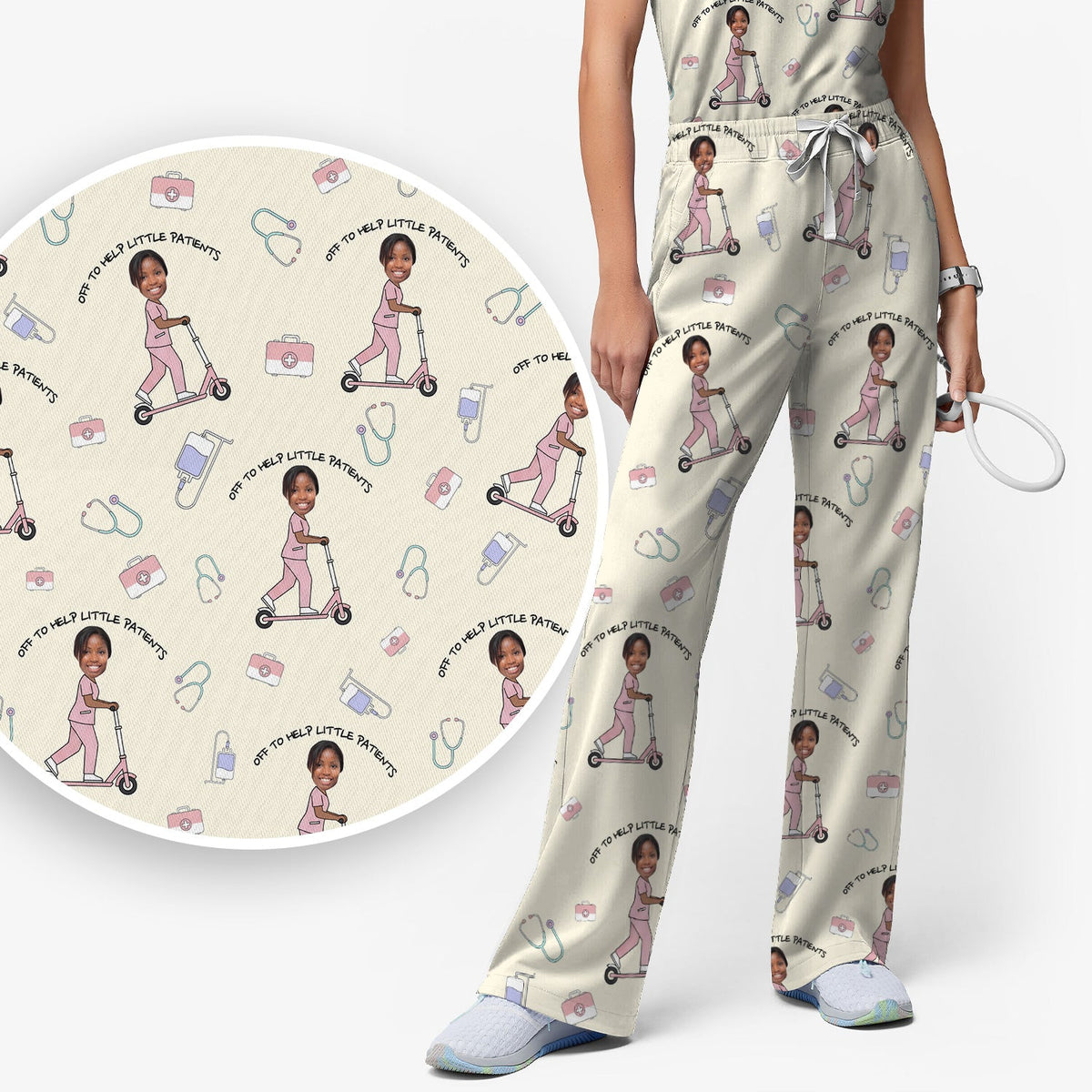 Personalized Pediatric Nurse Scooter Face Scrub Set