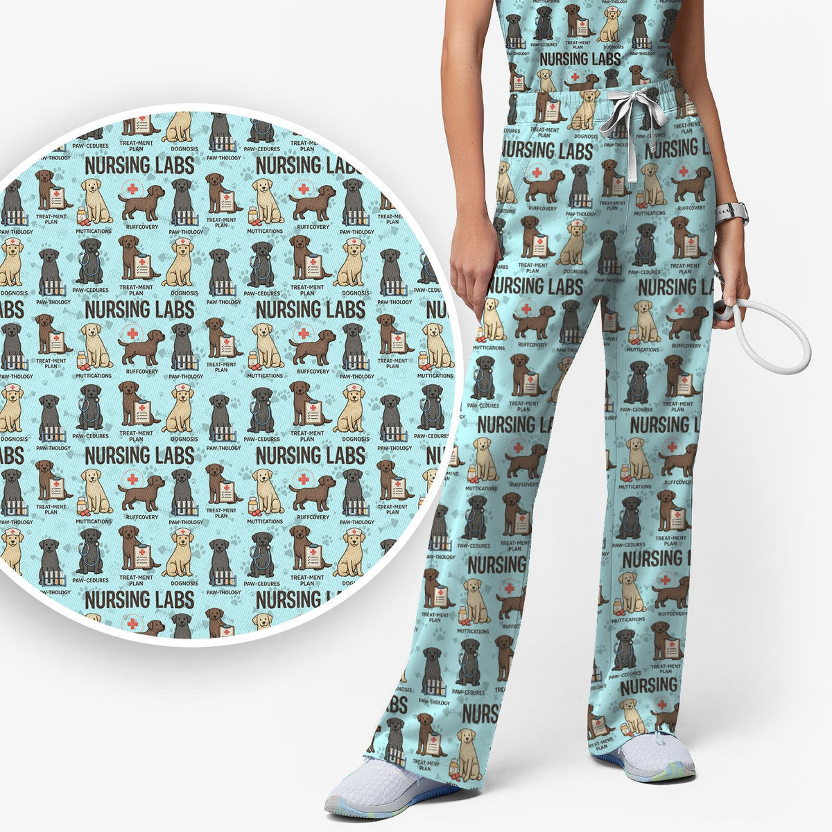 Lab Dog Nurse Scrub Set