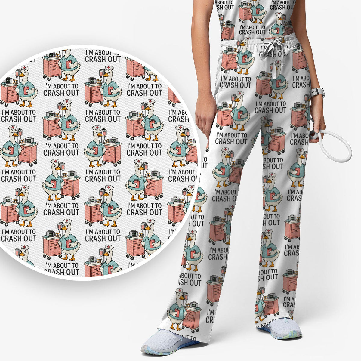 Goose Crash Out Nurse Scrub Set
