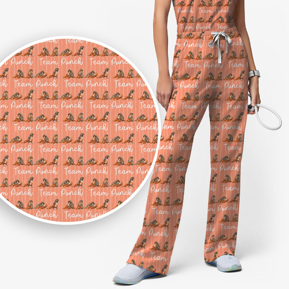 Monkey Team Punch Nurse Scrub Set