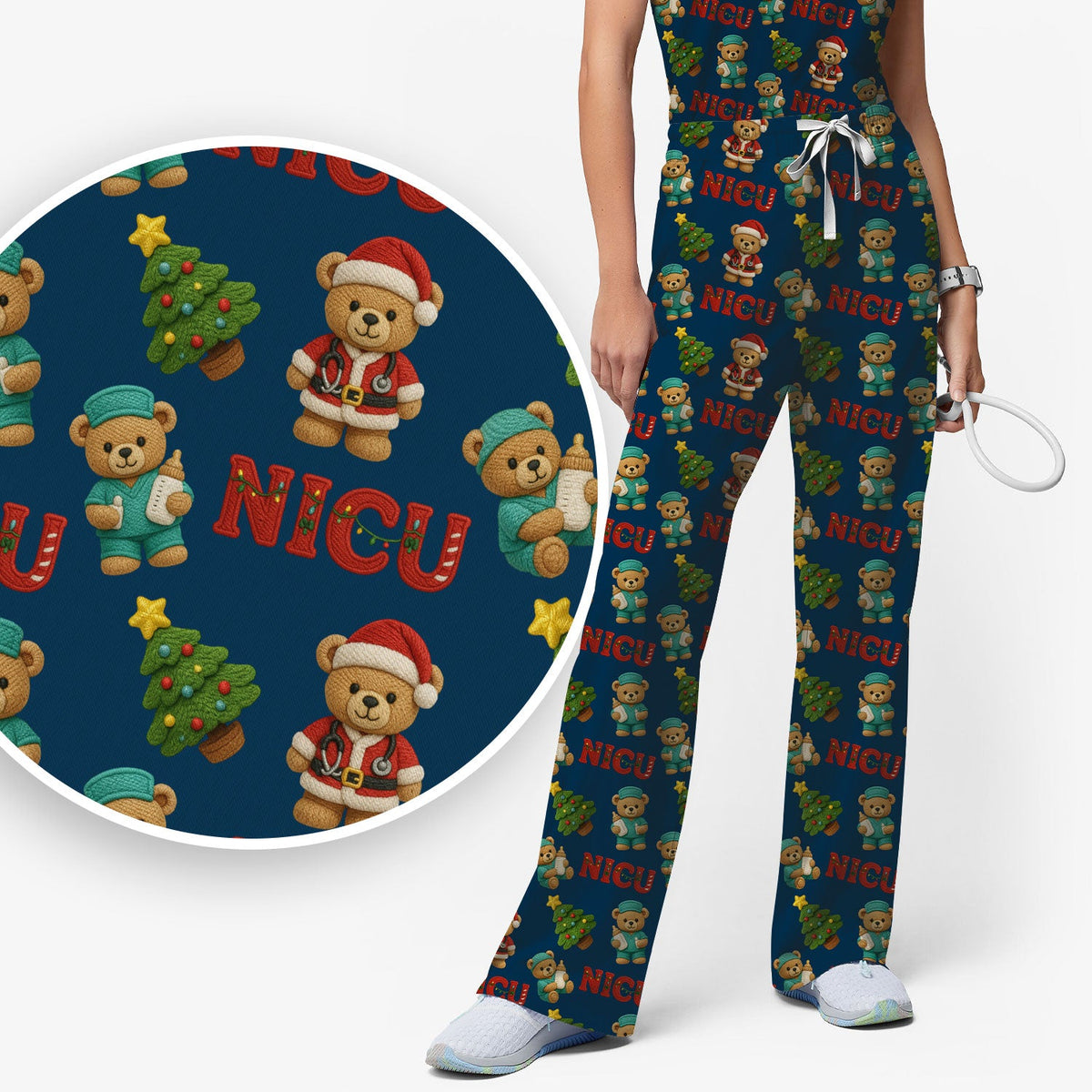 NICU Nurse Teddy Bear Scrub Set - Christmas Gift