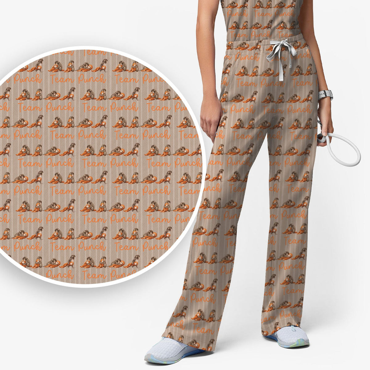 Monkey Team Punch Nurse Scrub Set