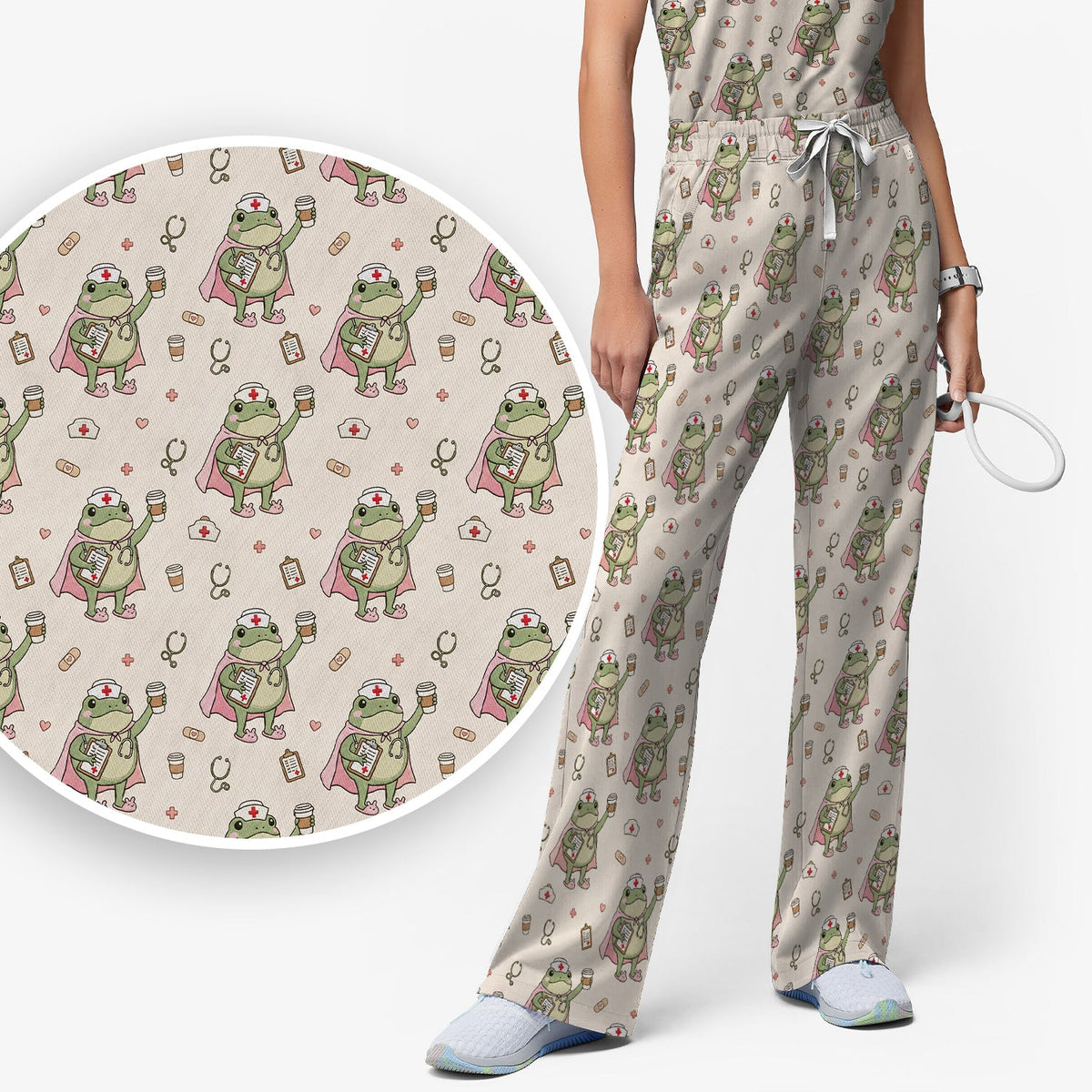 Super Nurse Frog Scrub Set