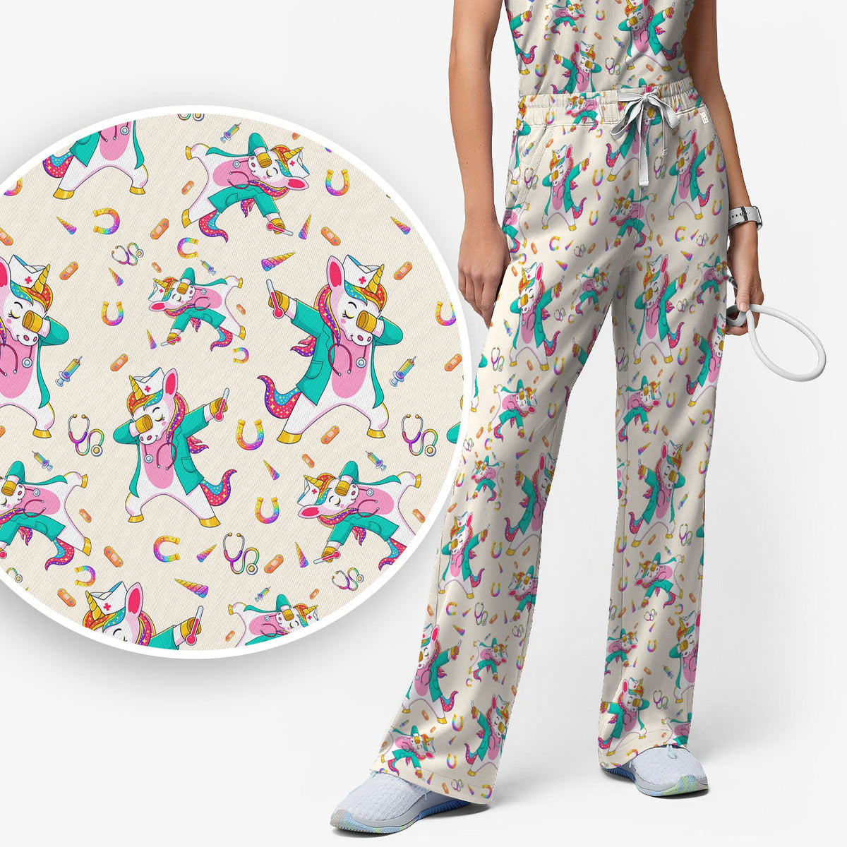 Unicorn Dance Nurse Scrub Set