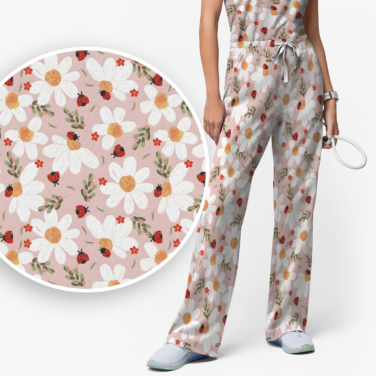 Daisy Ladybug Garden Nurse Scrub Set