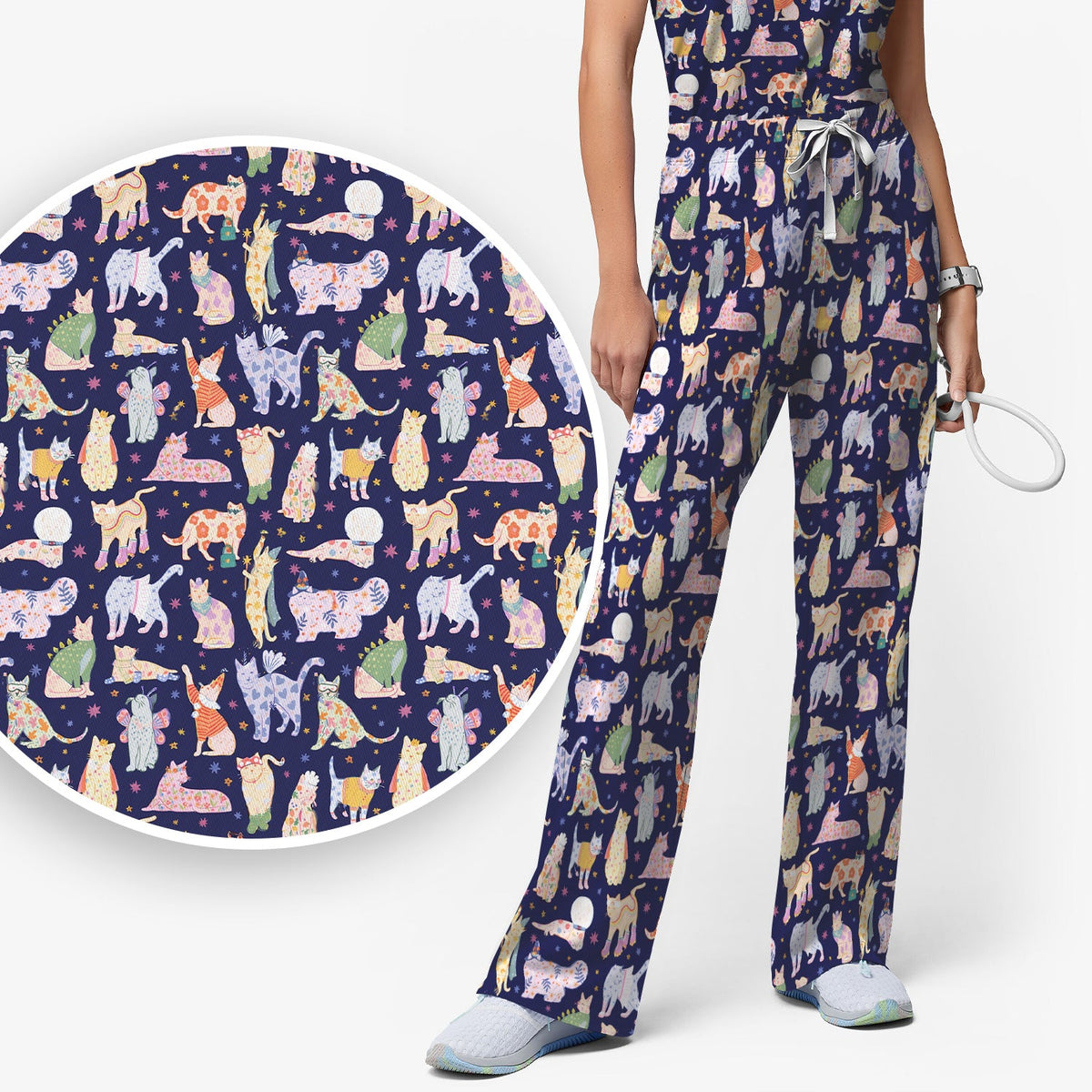 Colorful Cats Nurse Scrub Set