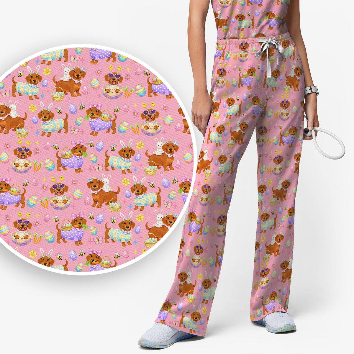 Easter Dachshund Nurse Scrub Set