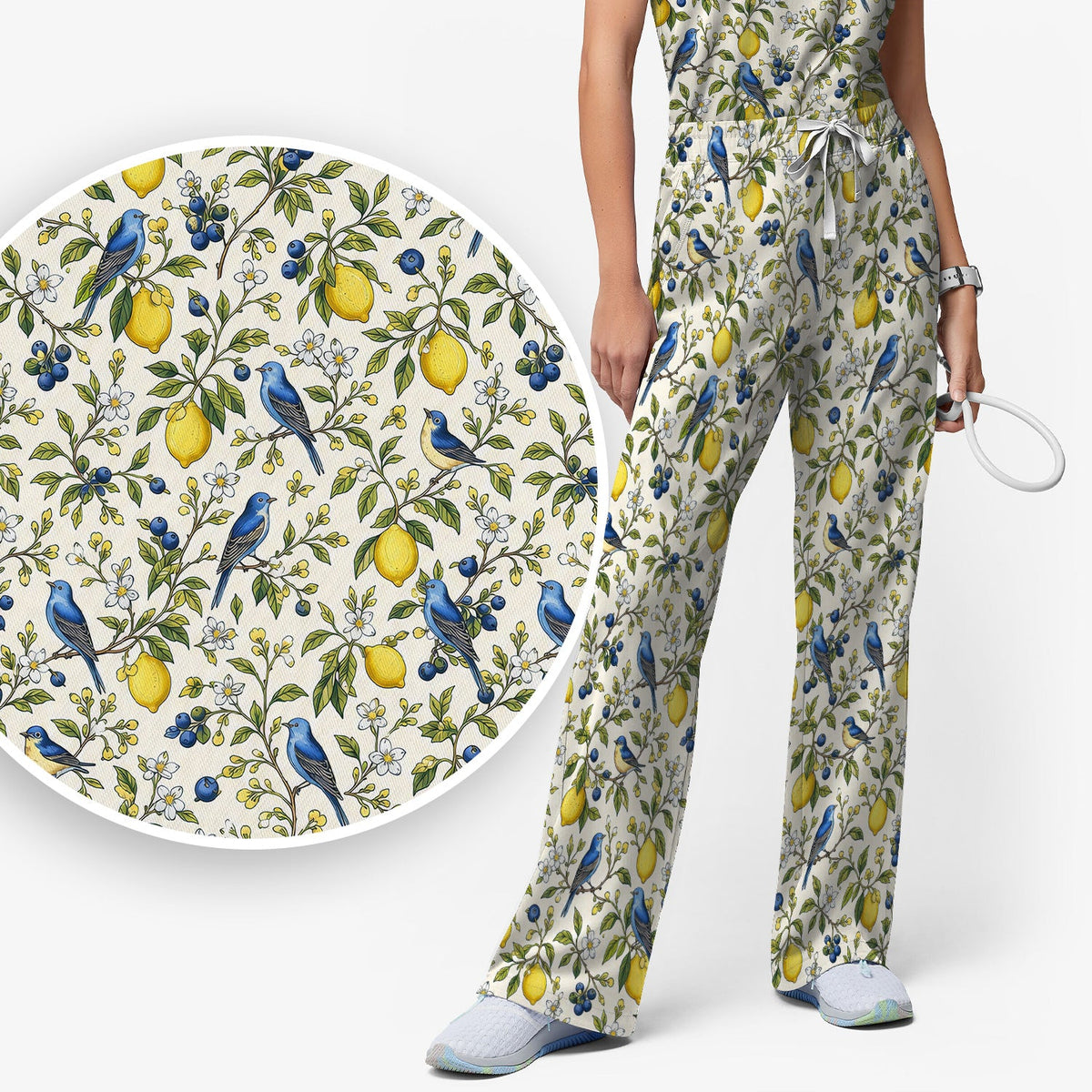 Bluebird Lemon Blossom Nurse Scrub Set