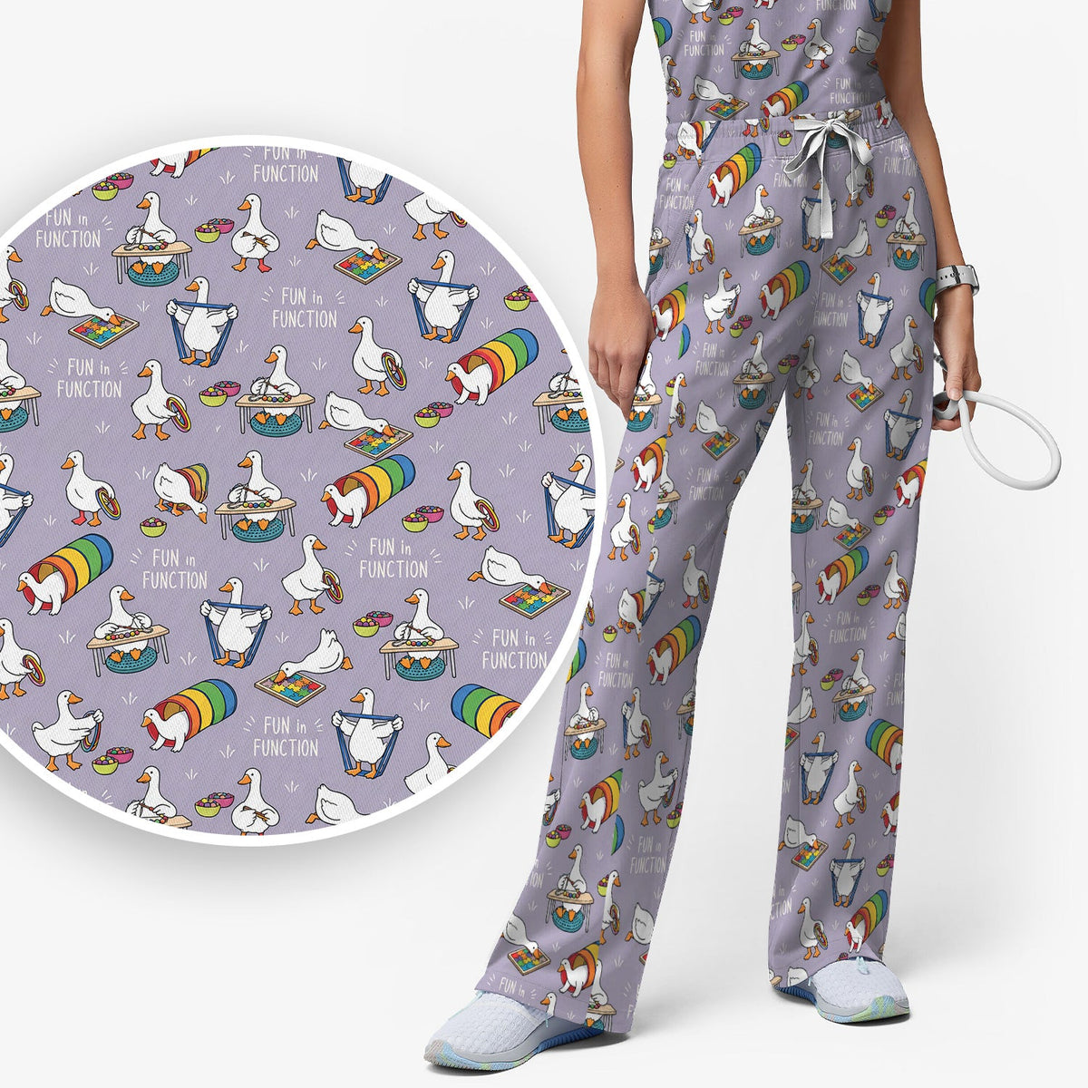Fun In Function Occupational Therapy Duck Nurse Scrub Set