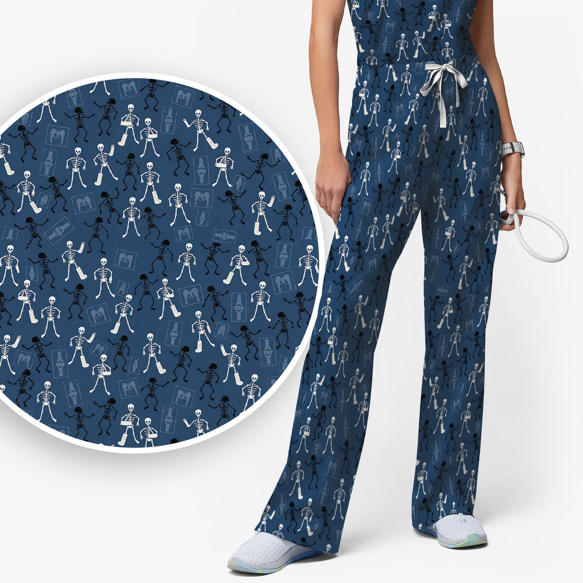 Orthopedic Skeleton Nurse Scrub Set - Halloween Gift