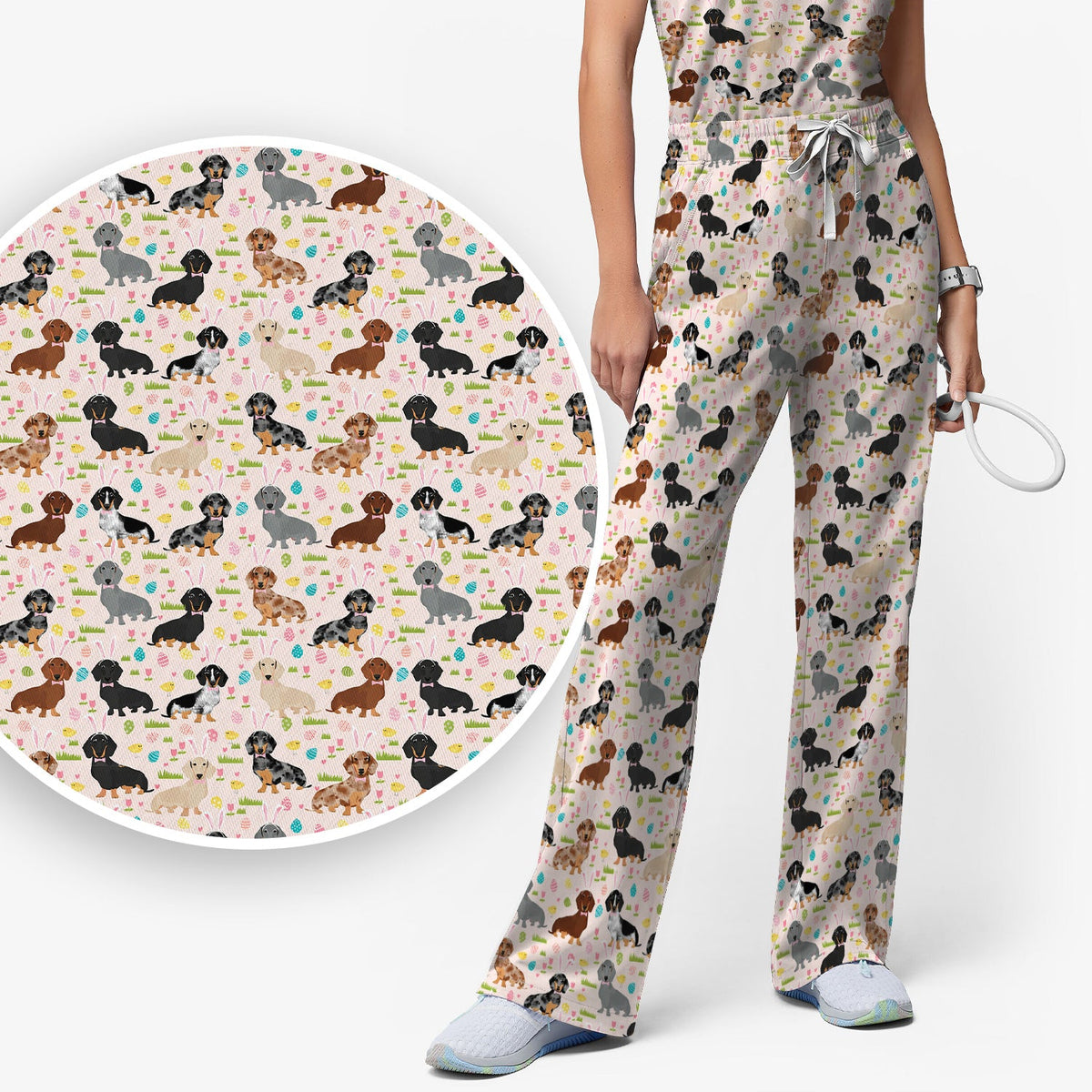 Dachshund Dog Nurse Scrub Set - Easter Gift