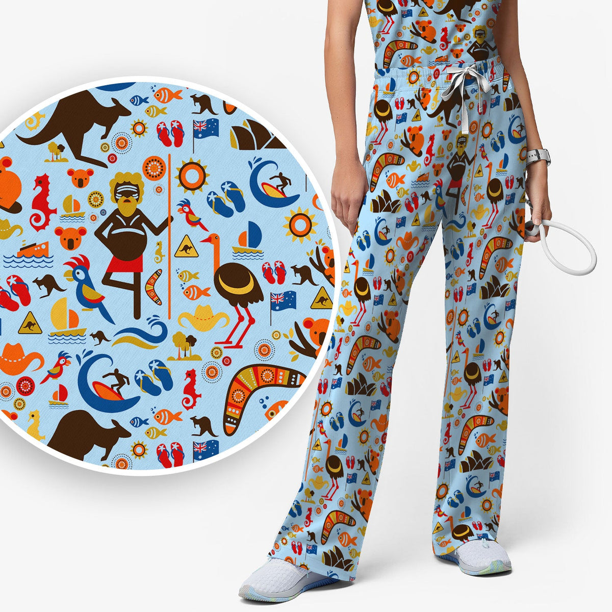 Indigenous Inspired Icon Nurse Scrub Set