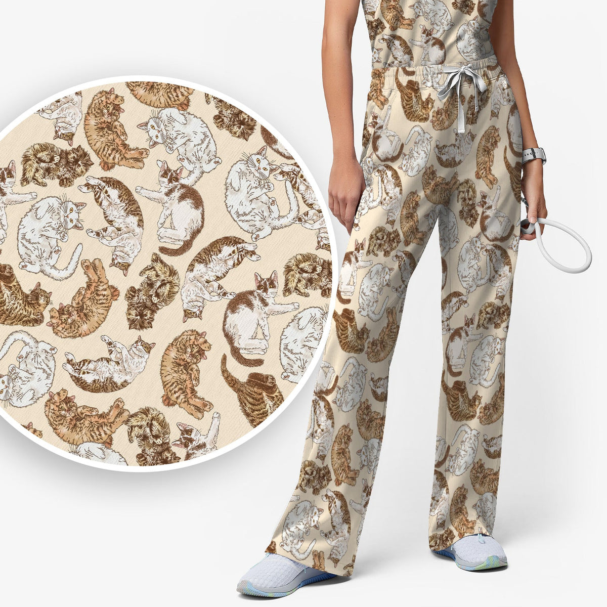 Lazy Cat Nap Nurse Scrub Set
