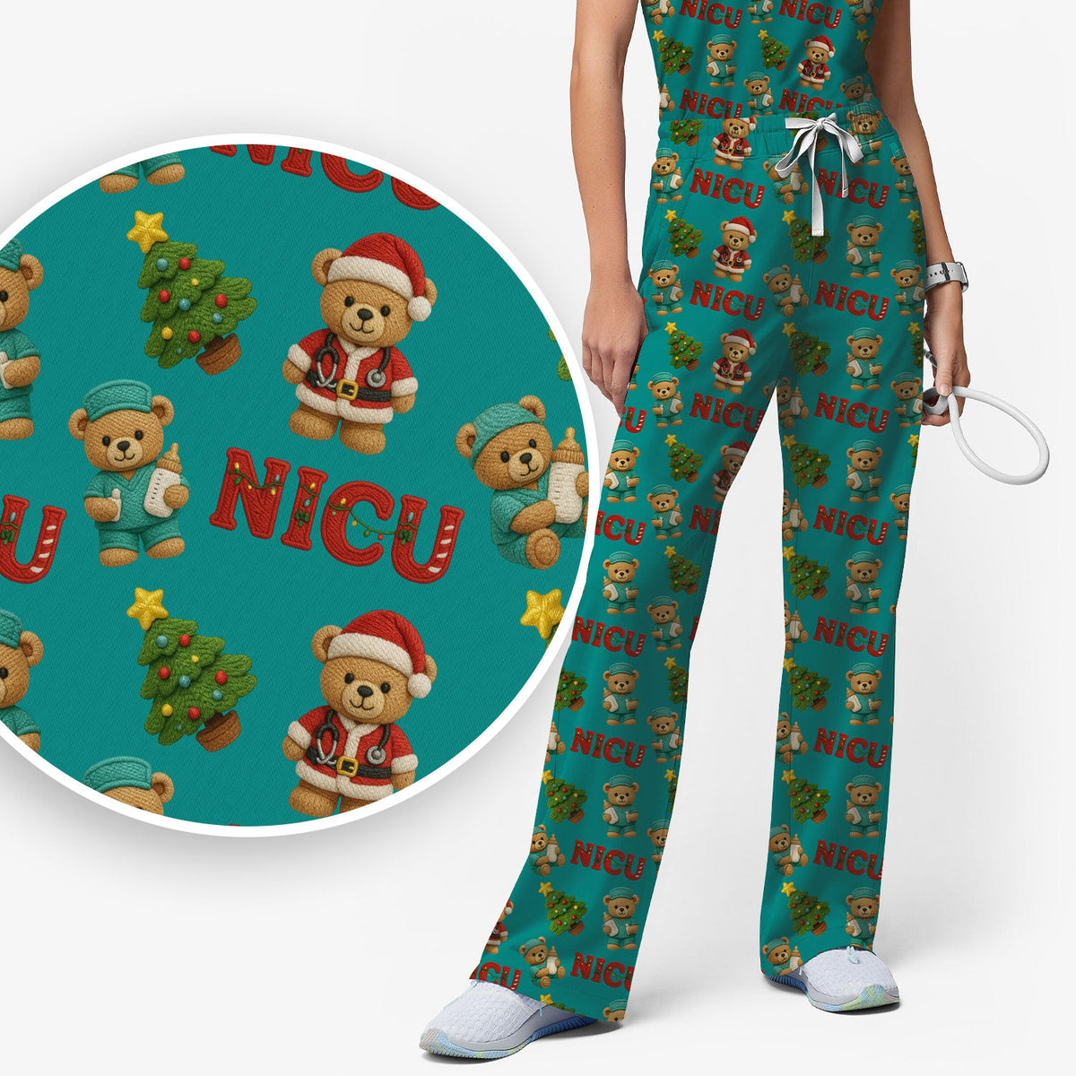 NICU Nurse Teddy Bear Scrub Set - Christmas Gift