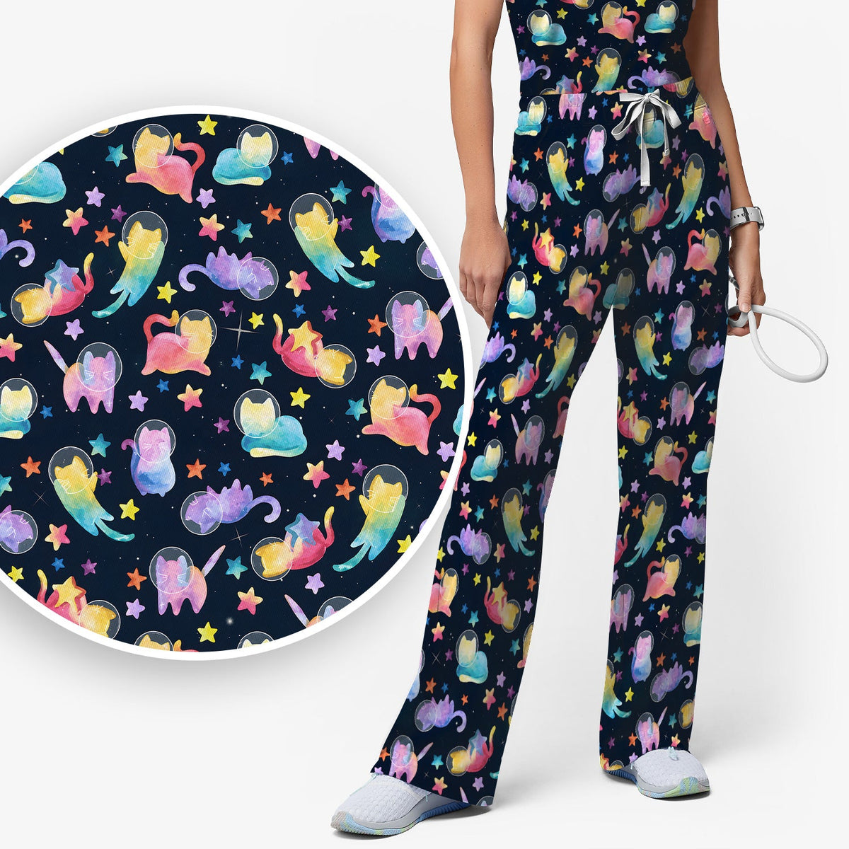 Space Cat Veterinary Nurse Scrub Set