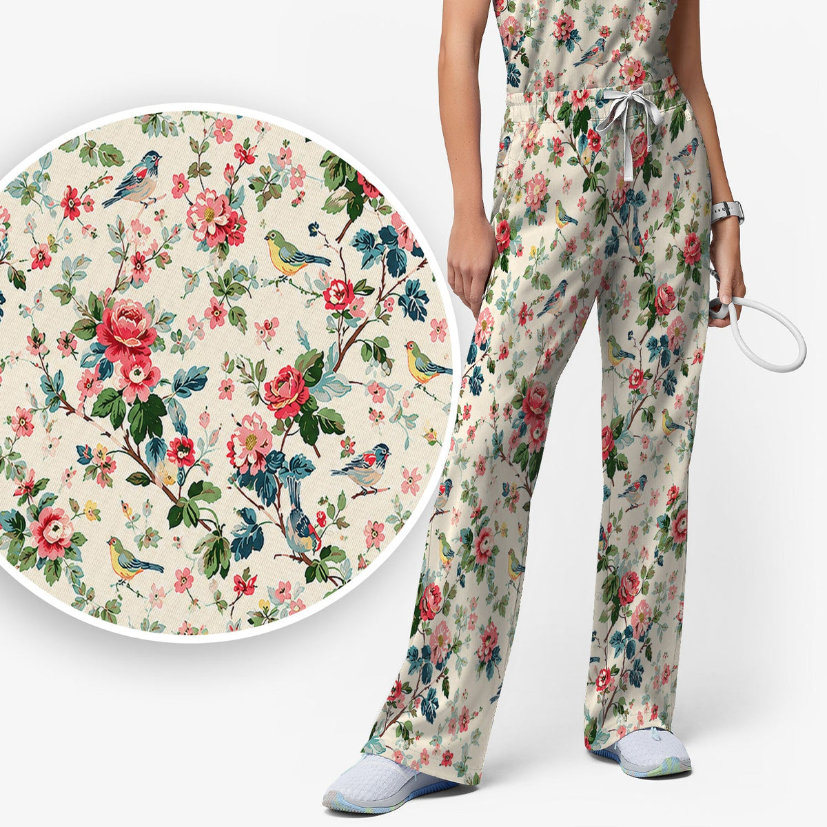 Songbird Rose Garden Nurse Scrub Set