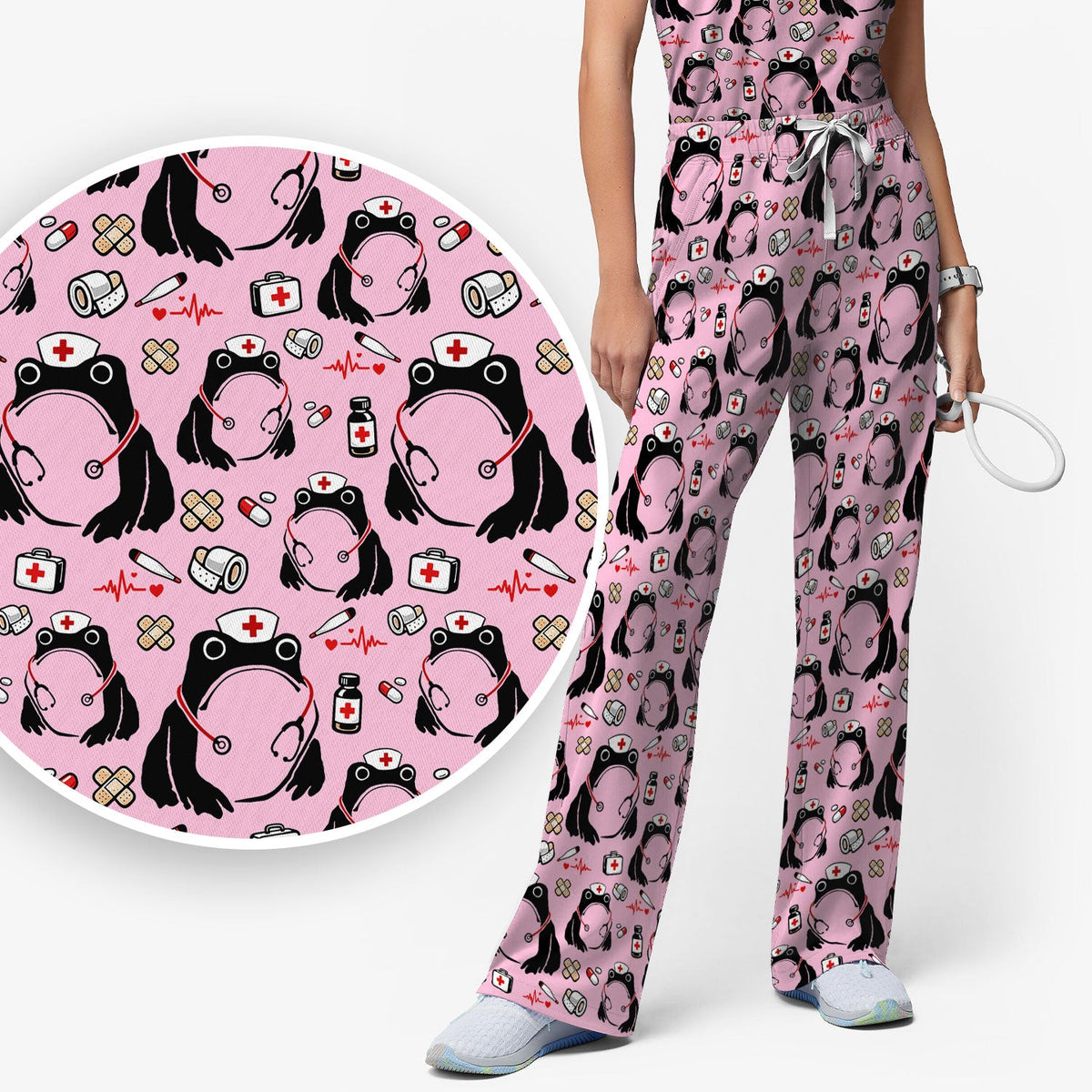 Frog Medical Nurse Scrub Set