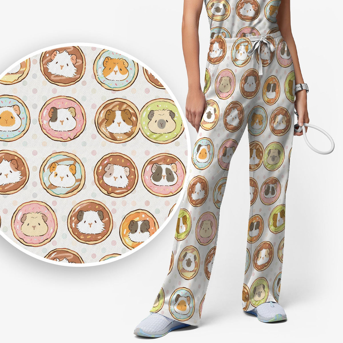 Guinea Pig Donut Nurse Scrub Set